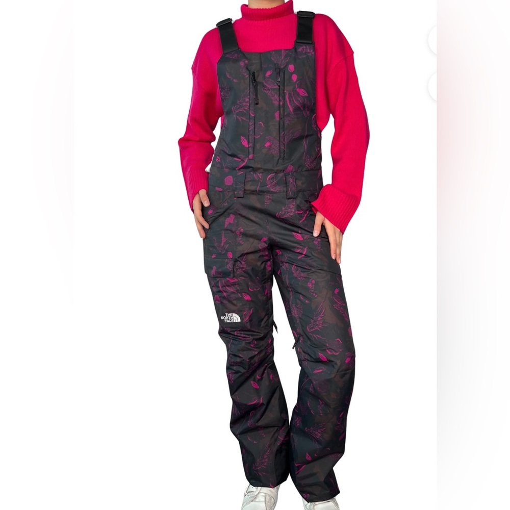The North Face Black and Pink Snow Bib
